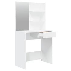 Vidaxl Toaletna mizica z ogledalom bela 74,5x40x141 cm