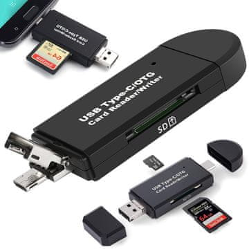 Verk 3v1 SD microSD čitalec pomnilniških kartic USB 2.0 C-tape