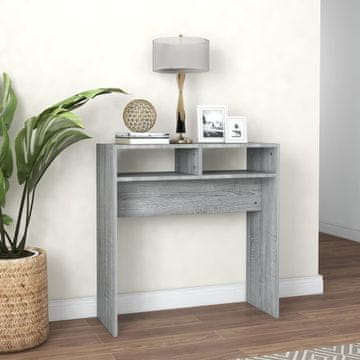 Vidaxl vidaXL Konzolna mizica, siva, hrast sonoma, 78x30x80 cm