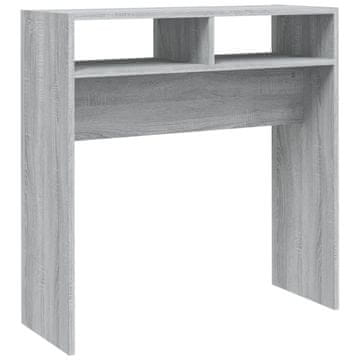 Vidaxl Konzolna mizica siva sonoma 78x30x80 cm konstruiran les
