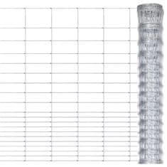 Vidaxl Vrtna ograja pocinkano jeklo 50x1,6 m srebrna