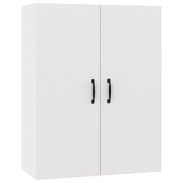Vidaxl Viseča omarica bela 69,5x34x90 cm inženirski les
