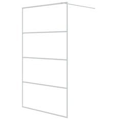 Vidaxl Pregrada za tuš srebrna 115x195 cm prozorno ESG steklo