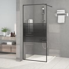 Vidaxl Pregrada za tuš črna 90x195 cm prozorno ESG steklo