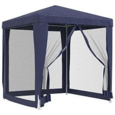 shumee Vrtni šotor s 4 mrežastimi stranicami moder 2x2 m HDPE