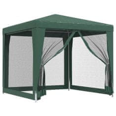 Vidaxl Vrtni šotor s 4 mrežastimi stranicami zelen 2,5x2,5 m HDPE