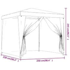 Vidaxl Vrtni šotor s 4 mrežastimi stranicami antracit 2,5x2,5 m HDPE