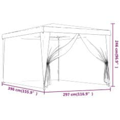 shumee Vrtni šotor s 4 mrežastimi stranicami zelen 3x4 m HDPE