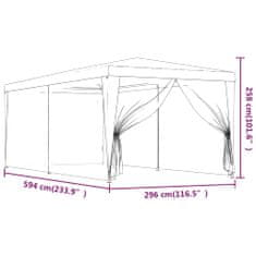 Vidaxl Vrtni šotor s 6 mrežastimi stranicami antracit 3x6 m HDPE
