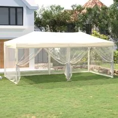 shumee Zložljiv vrtni šotor s stranicami krem 3x6 m