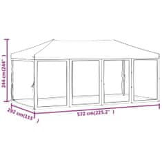 Vidaxl Zložljiv vrtni šotor s stranicami antracit 3x6 m