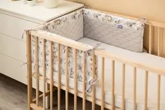 Sensillo Plašč za otroško posteljico žametni DEERS GREY PLUSH KARO 180x30 cm