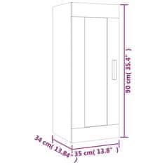 Vidaxl Stenska omarica črna 35x34x90 cm konstruiran les