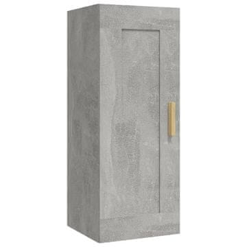Vidaxl Stenska omarica betonsko siva 35x34x90 cm inženirski les