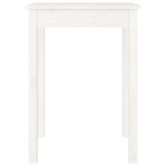 Vidaxl Jedilna miza bela 55x55x75 cm trdna borovina
