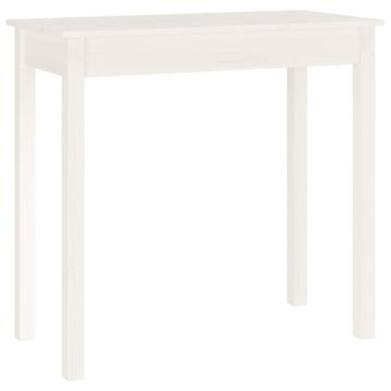 Vidaxl Konzolna mizica bela 80x40x75 cm trdna borovina