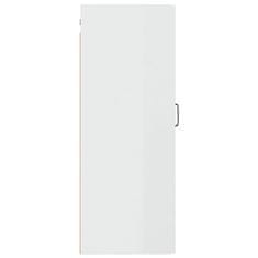 Vidaxl Viseča omarica visok sijaj bela 35x34x90 cm konstruiran les