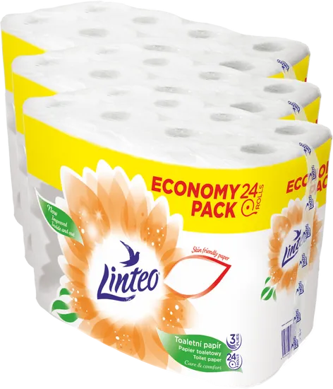 LINTEO Economy Pack toaletni papir, 3x24 rol, 3 slojni, bel