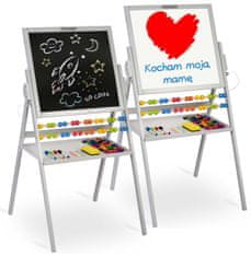 shumee Ricokids magnetna vrtljiva tabla za pisanje krede - siva
