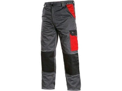 CXS Delovne hlače PHOENIX CEFEUS, sivo-rdeče