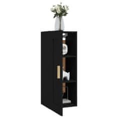 Vidaxl Stenska omarica črna 35x34x90 cm konstruiran les