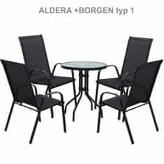KONDELA Vrtni stol Aldera - temno siva/črna