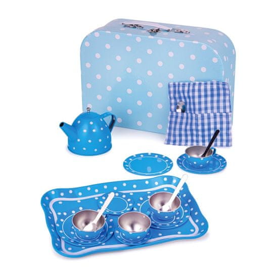 Bigjigs Toys Čajni set z modrimi pikami