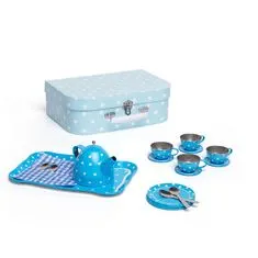 Bigjigs Toys Čajni set z modrimi pikami