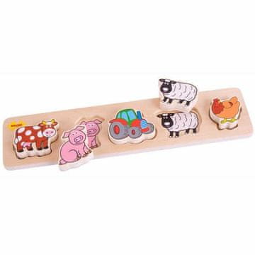 Bigjigs Toys Bigjigs Baby Lesena sestavljanka za vstavljanje Kmetija