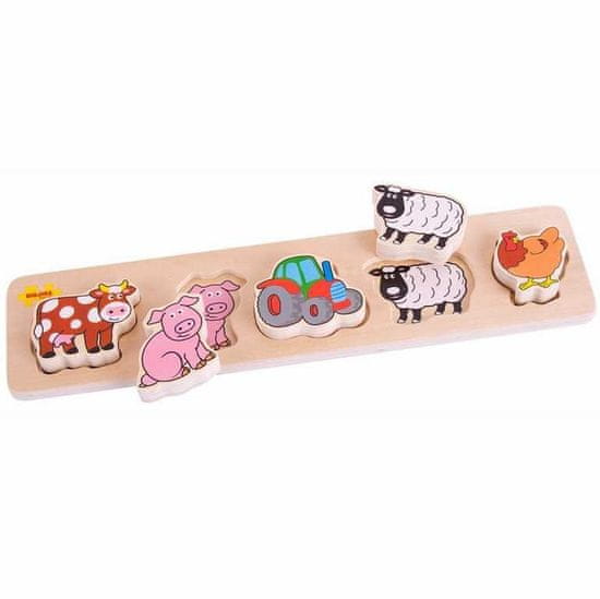 Bigjigs Toys Bigjigs Baby Lesena sestavljanka za vstavljanje Kmetija