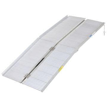HOMCOM zložljiva rampa za invalidske vozičke in skuterje, nedrseča aluminijasta zlitina, nosilnost 270 kg, 183x72x5 cm