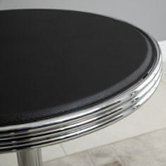 HOMCOM HOMCOM Moderna kuhinjska in barska miza, večnamenska okrogla miza iz kovine in črnega usnja, nastavljiva višina, Φ65x69-93cm