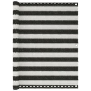 Vidaxl Balkonsko platno HDPE 120x600 cm antracitno in belo