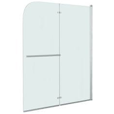 Vidaxl Zložljiva pregrada za tuš z 2 paneloma ESG 120x140 cm