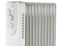 Well OIL2-2500 prenosni električni oljni radiator, moč 2500 W, 3 stopnje gretja, termostat, 11-reberni, bel