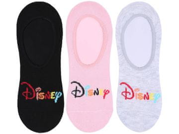 Disney 3x Črno-sive nogavice, mikro stopalke DISNEY 37-42 EU