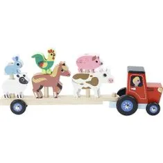 Vilac Leseni traktor z živalmi za montažo