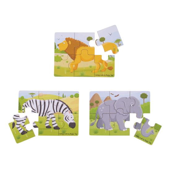 Bigjigs Toys Puzzle 3v1 safari živali