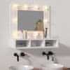 shumee Omarica z ogledalom in LED lučkami bela 60x31,5x62 cm