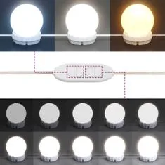 shumee Toaletna mizica z LED lučkami bela 130x50x132,5 cm
