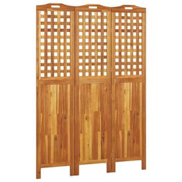 Vidaxl Paravan 3-delni 121,5x2x180 cm trden akacijev les