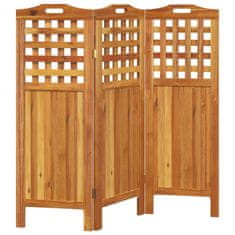 Vidaxl Paravan 3-delni 121,5x2x115 cm trden akacijev les