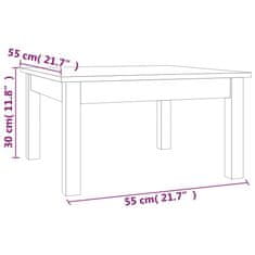 Vidaxl Klubska mizica 55x55x30 cm trdna borovina