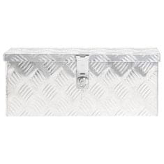 shumee Škatla za shranjevanje srebrna 50x20,5x15 cm aluminij