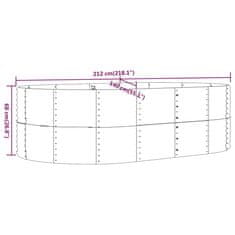 Vidaxl Visoka greda rjava 212x140x68 cm cinkano jeklo