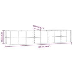 Vidaxl Visoka greda rjava 367x140x68 cm cinkano jeklo