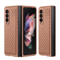 slomart dux ducis venice usnjen ovitek za samsung galaxy z fold 3 iz naravnega usnja, rjav