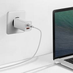 BASEUS Baseus GaN2 Lite omrežni polnilnik, USB + USB-C, 65W, EU (bela)