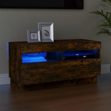 Vidaxl vidaXL TV omarica z LED osvetlitvijo dimljen hrast 80x35x40 cm
