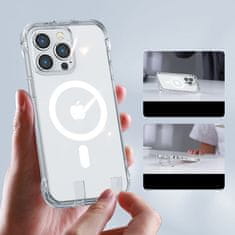 Joyroom Magnetni etui za iPhone 14 Plus oklepni etui s stojalom s kavlji prozoren